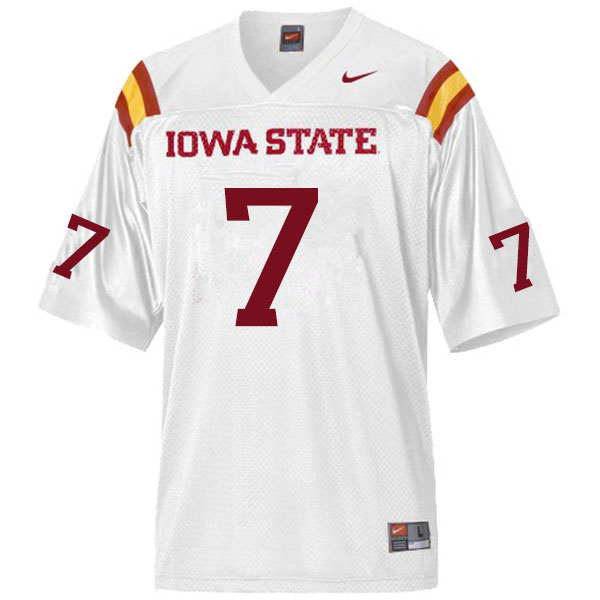 Men #7 Joe Rivera Iowa State Cyclones College Football Jerseys Sale-White